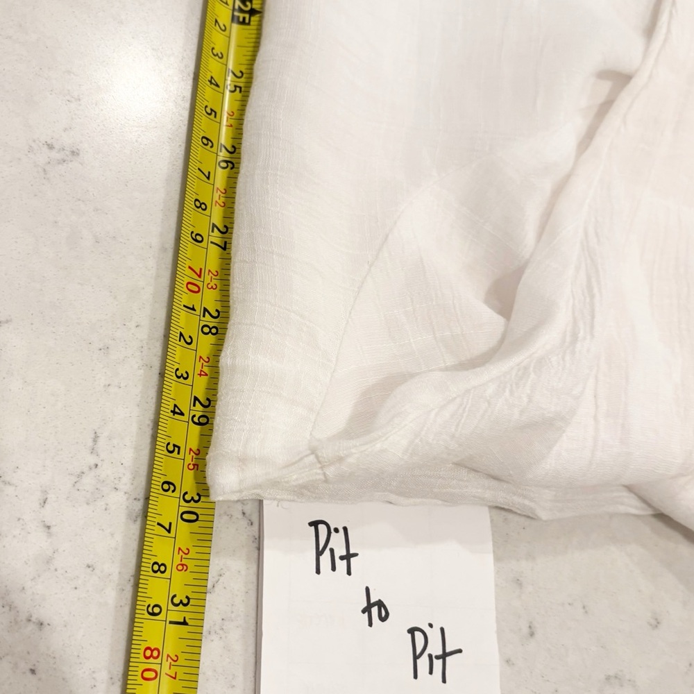 Time and‎ Tru Collared Button-Up Blouse Womens 3X White Lightweight Vacation - Picture 13 of 14
